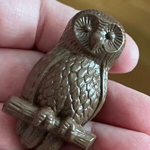 owl drawer pulls - cupboard door handles. 3 pieces - metal​ - brown
